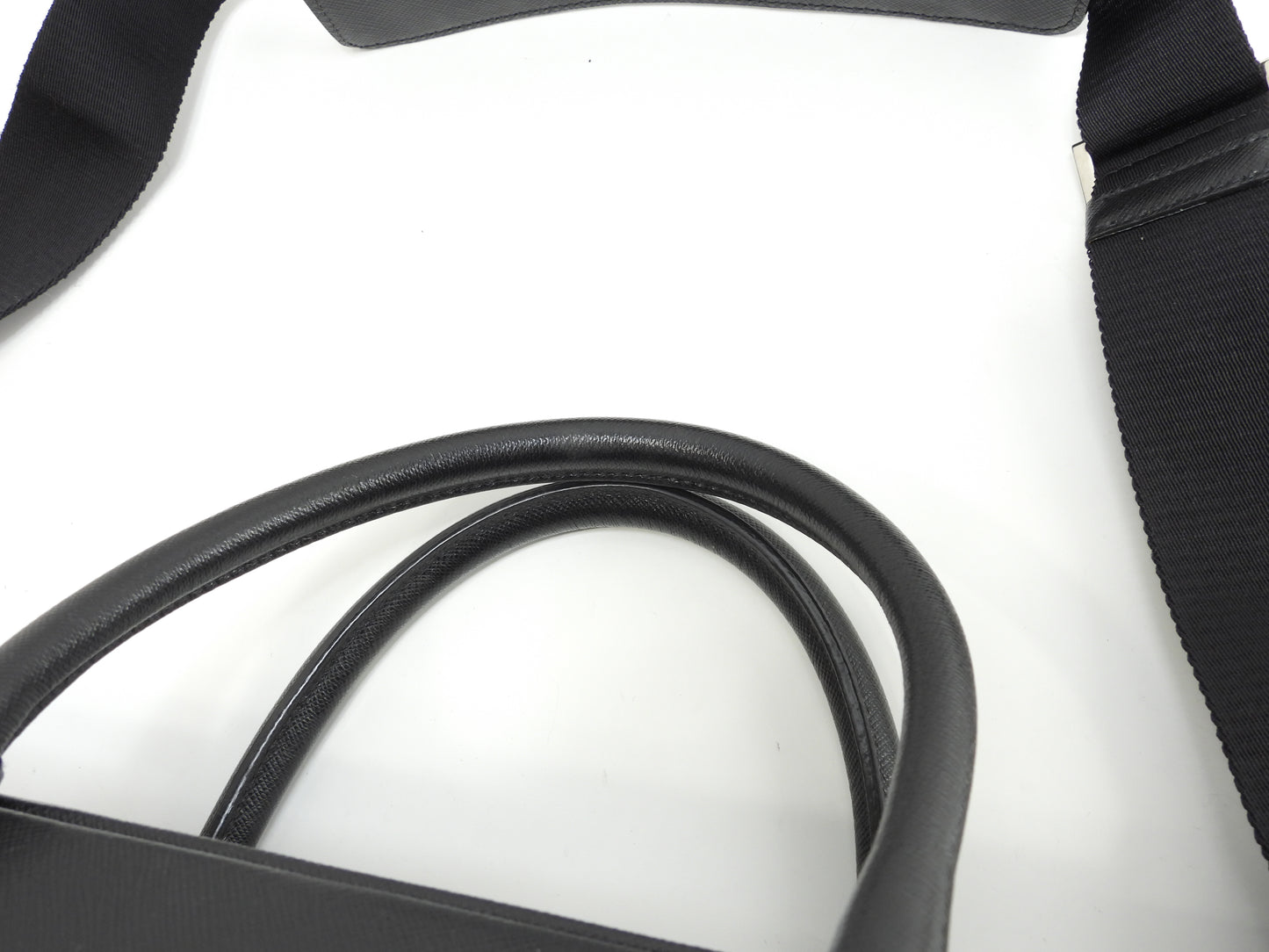 プラダ s付ブリーフケース 三角プレート サフィアーノ黒 書類カバン ドキュメントケース@208