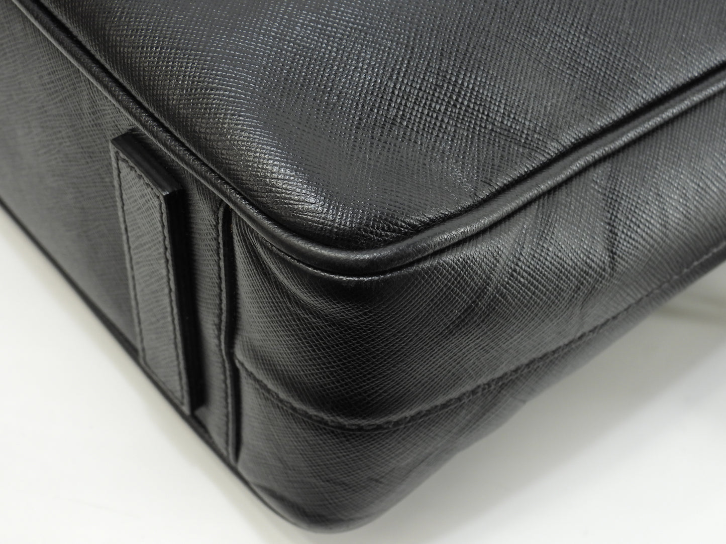 プラダ s付ブリーフケース 三角プレート サフィアーノ黒 書類カバン ドキュメントケース@208