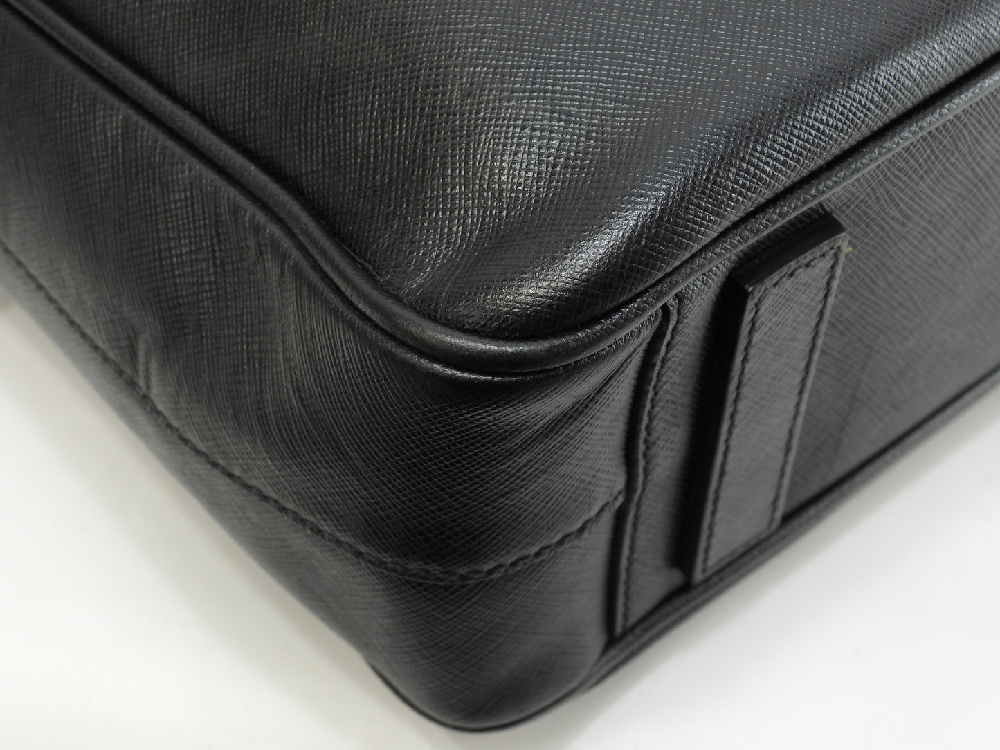 プラダ s付ブリーフケース 三角プレート サフィアーノ黒 書類カバン ドキュメントケース@208