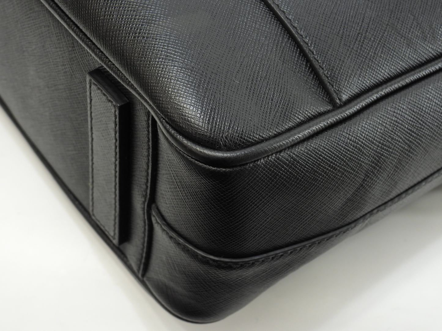 プラダ s付ブリーフケース 三角プレート サフィアーノ黒 書類カバン ドキュメントケース@208