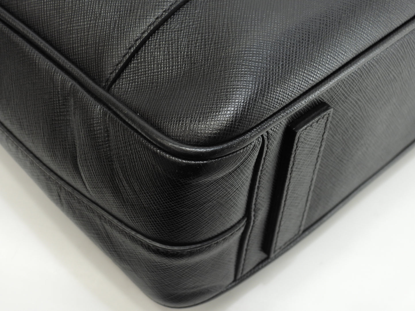 プラダ s付ブリーフケース 三角プレート サフィアーノ黒 書類カバン ドキュメントケース@208