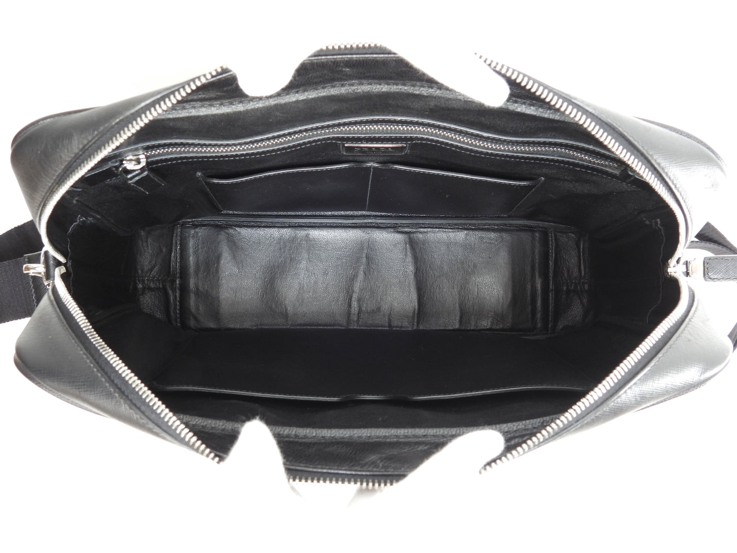 プラダ s付ブリーフケース 三角プレート サフィアーノ黒 書類カバン ドキュメントケース@208