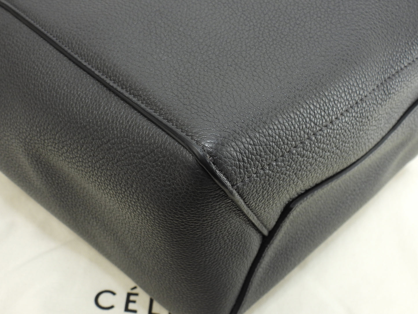 セリーヌ サングルバケット トゴレザー 灰 ホーボーバッグ セミショルダーバッグ 極美品@S-SL-3187