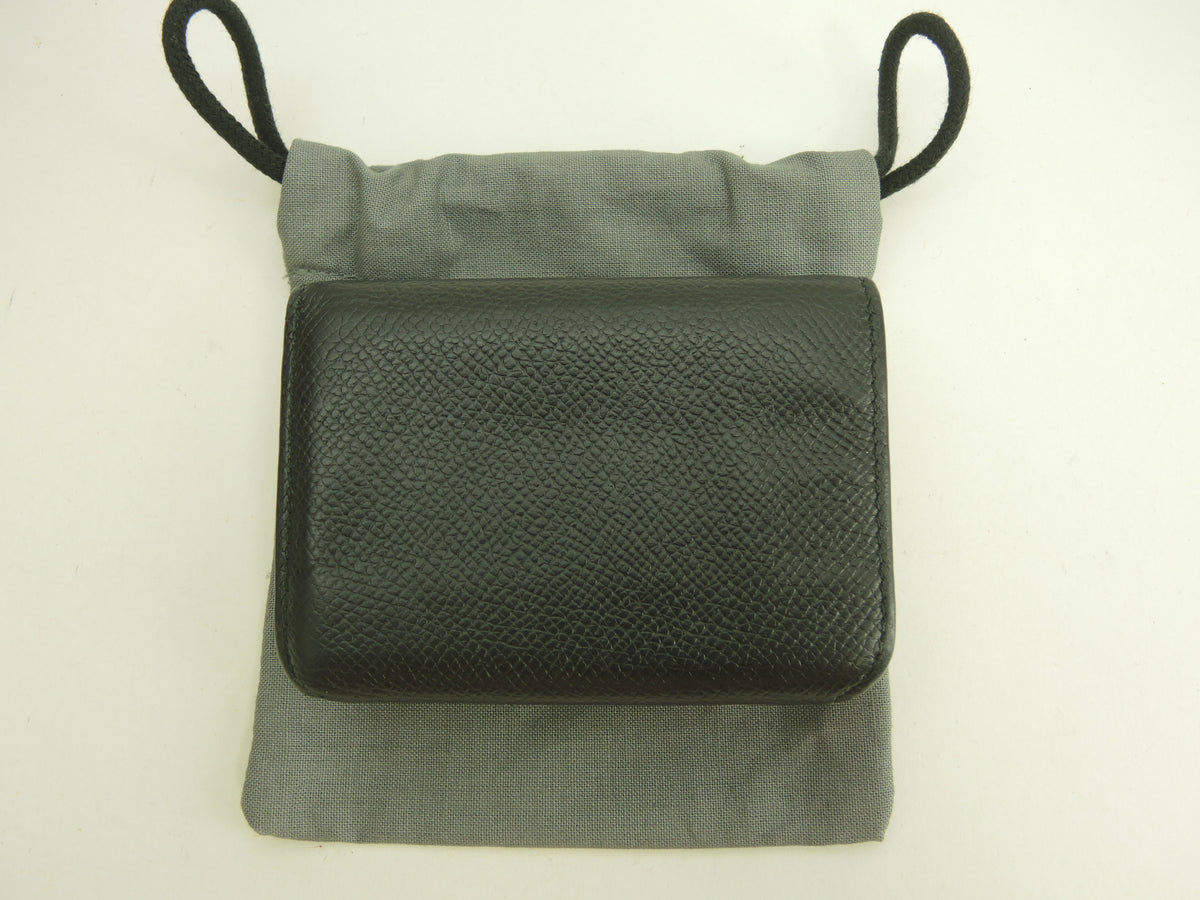 バレンシアガ ミニウォレット キャッシュ 型押レザー黒 白ロゴ スモール財布@ 19