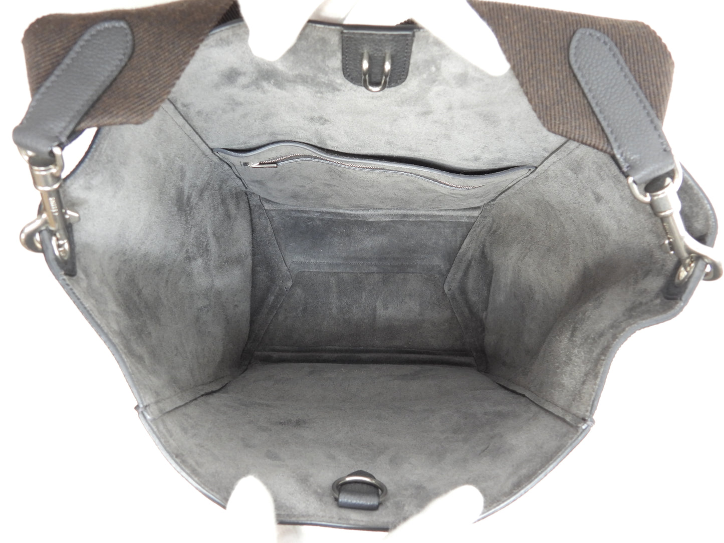 セリーヌ サングルバケット トゴレザー 灰 ホーボーバッグ セミショルダーバッグ 極美品@S-SL-3187