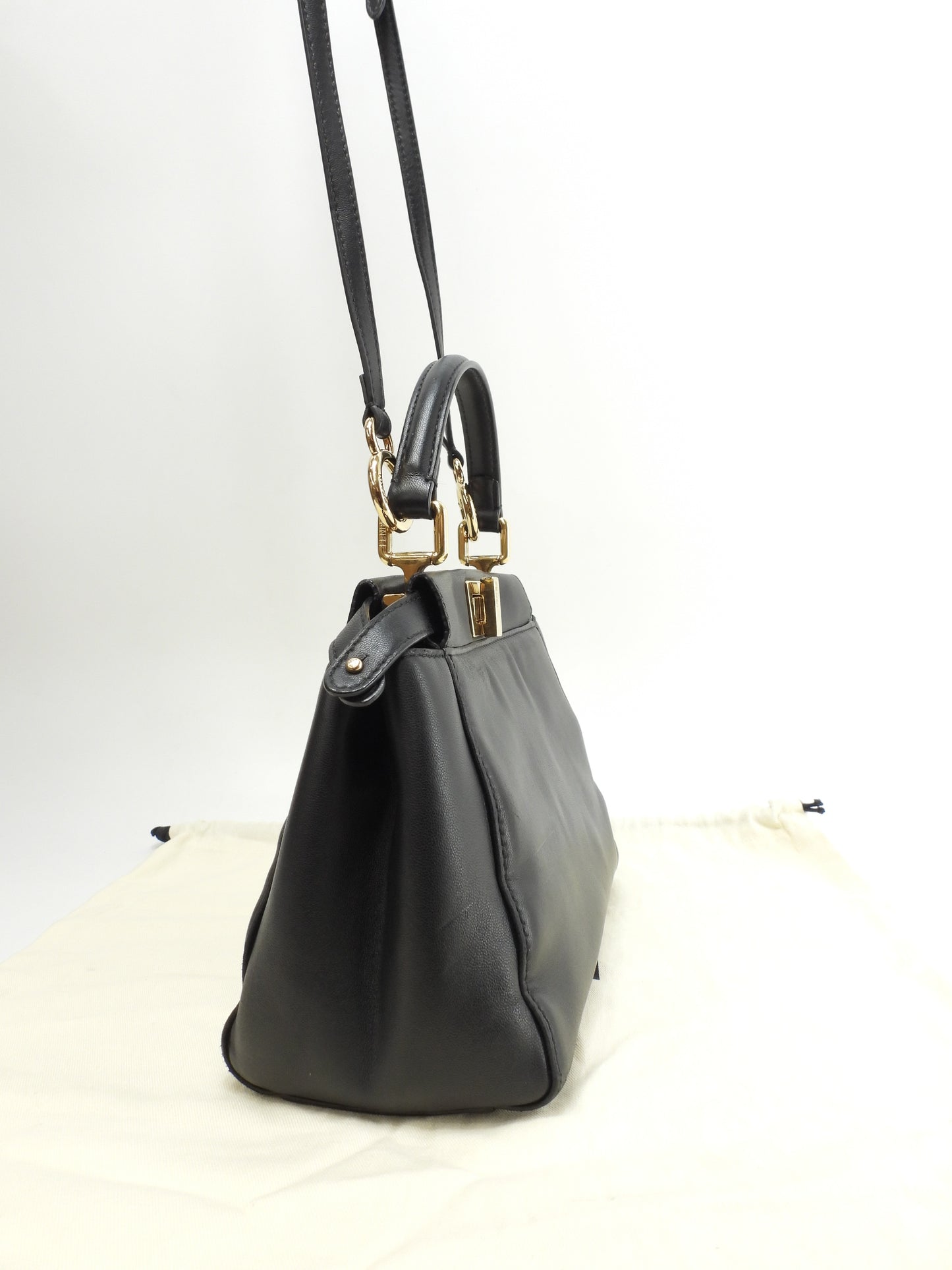 フェンディ ピーカブーミニ スムースレザー 黒 ハンドバッグ ポシェット@ 9