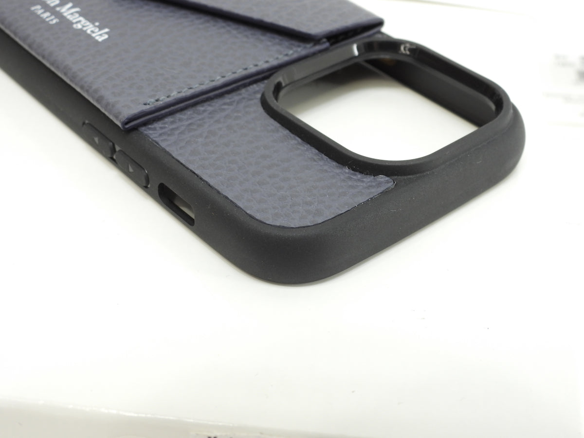 メゾンマルジェラ s付iphone14Proケース カードケース付 灰黒 カバー 新品@ 1