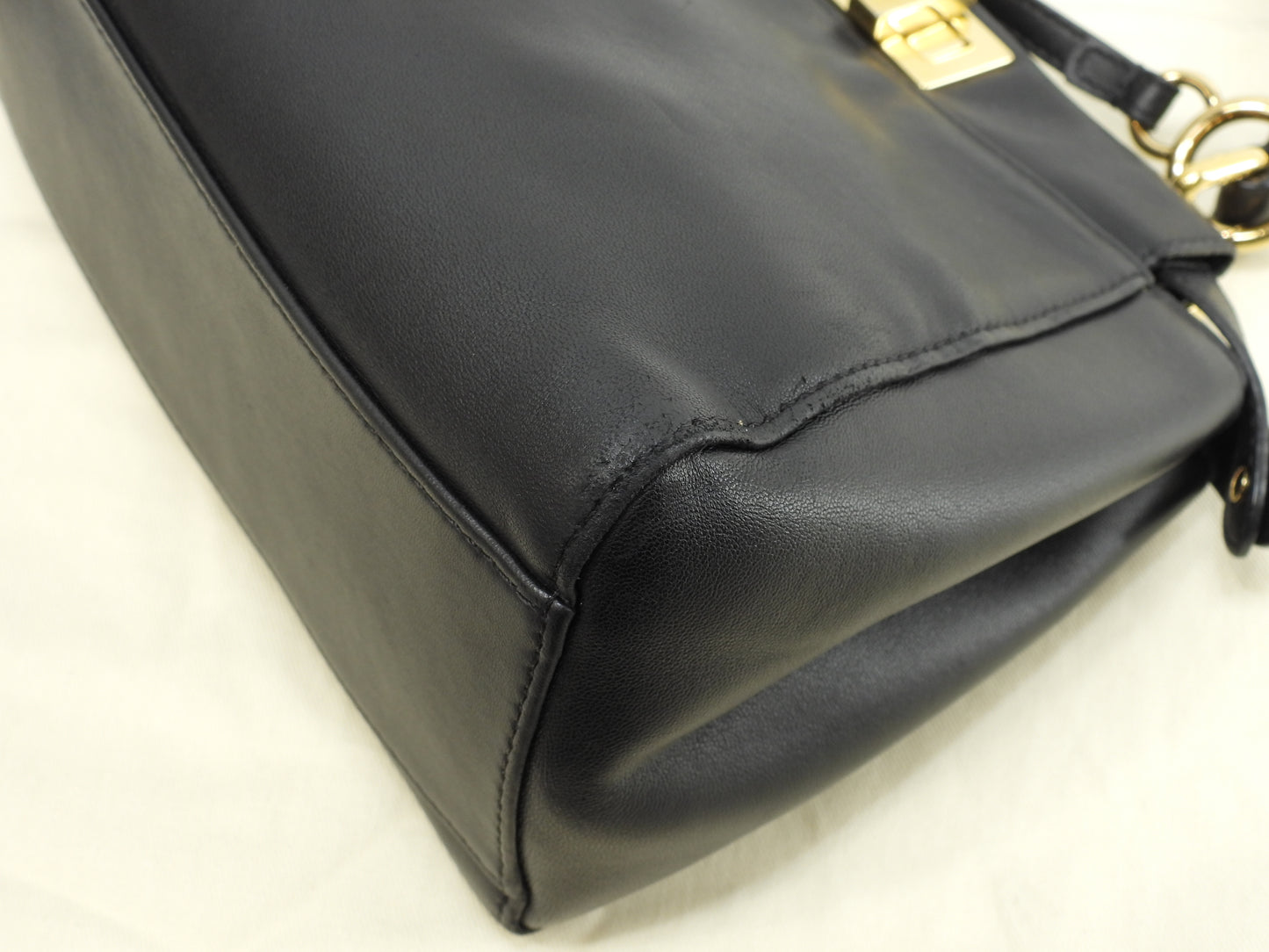 フェンディ ピーカブーミニ スムースレザー 黒 ハンドバッグ ポシェット@ 9