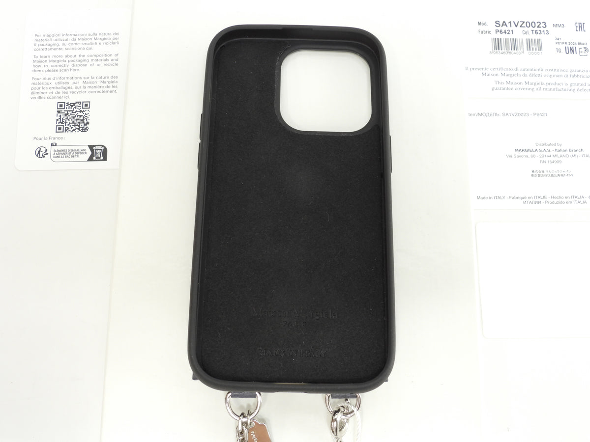 メゾンマルジェラ s付iphone14Proケース カードケース付 灰黒 カバー 新品@ 1