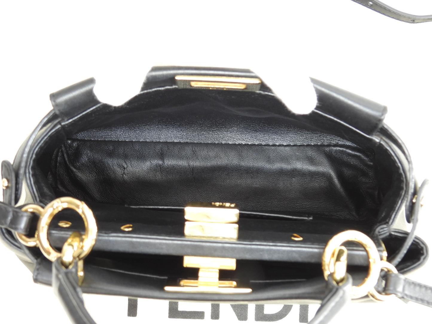 フェンディ ピーカブーミニ スムースレザー 黒 ハンドバッグ ポシェット@ 9