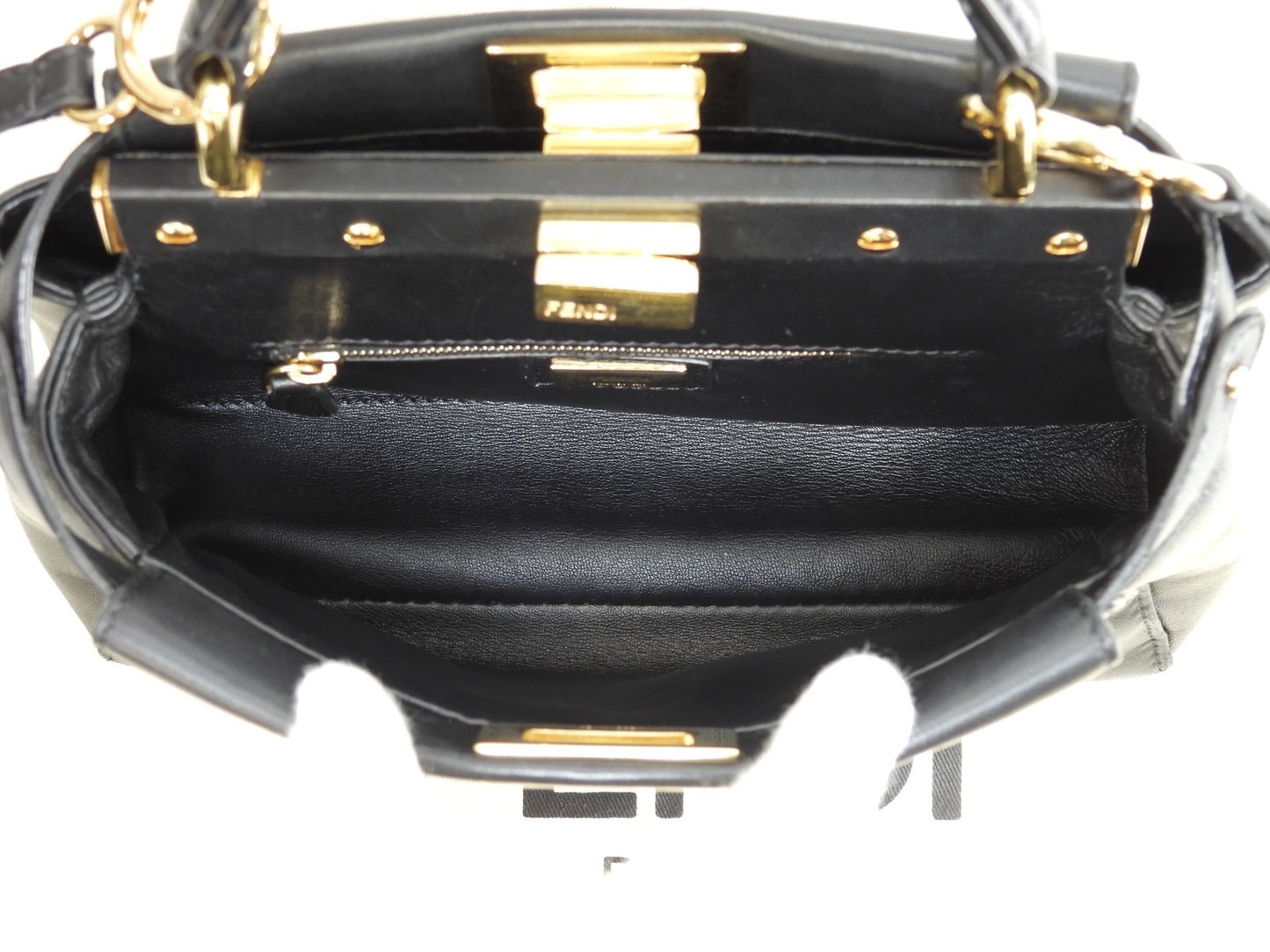 フェンディ ピーカブーミニ スムースレザー 黒 ハンドバッグ ポシェット@ 9