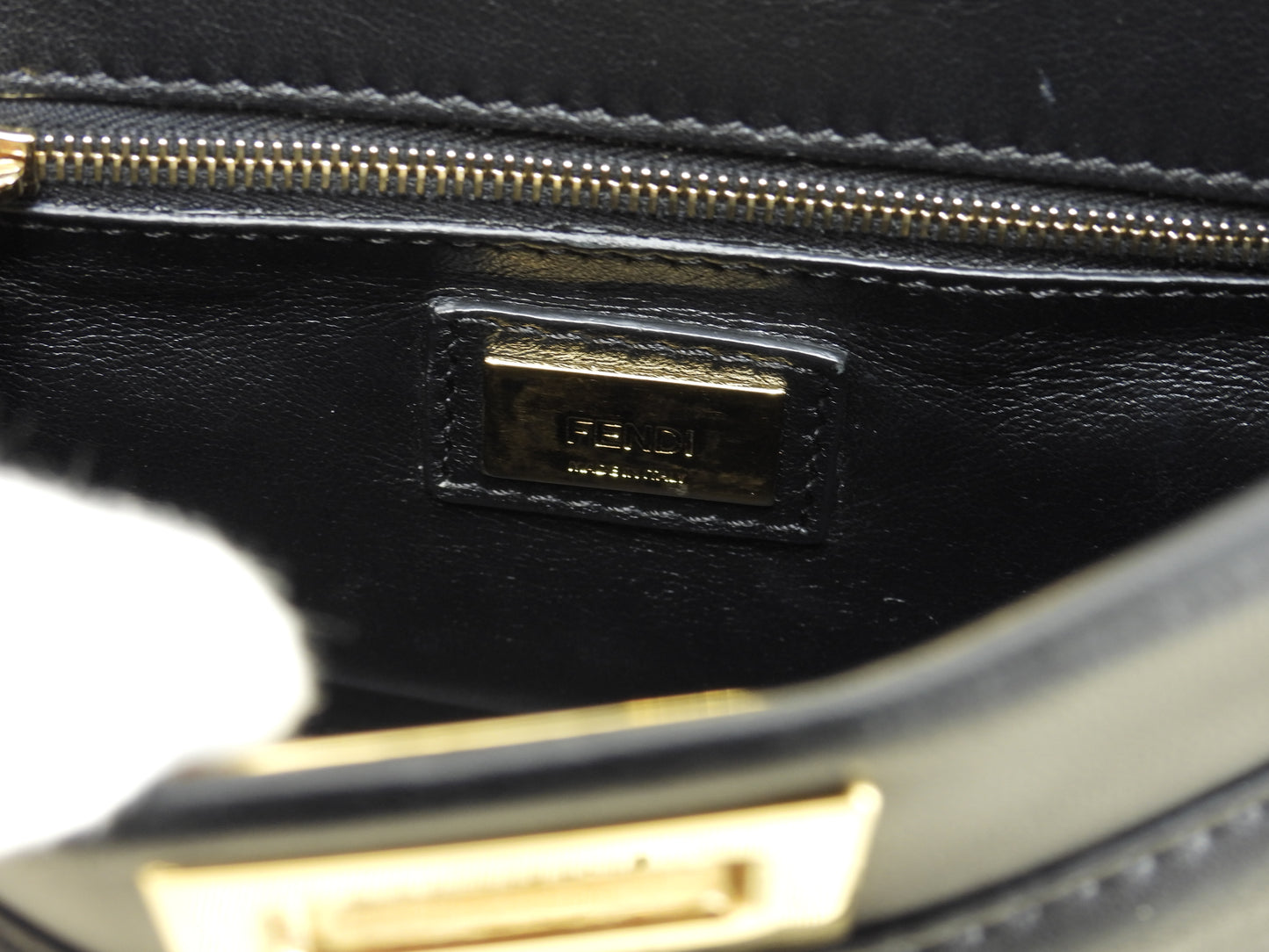 フェンディ ピーカブーミニ スムースレザー 黒 ハンドバッグ ポシェット@ 9