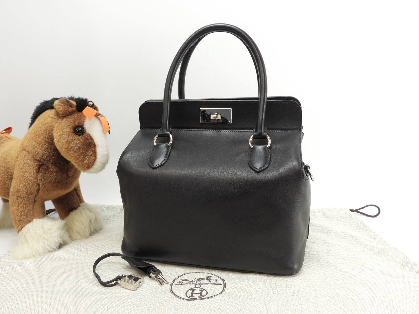 エルメス ツールボックス26 スイフトレザー 黒 ハンドバッグ トートバッグ 美品@□O 2