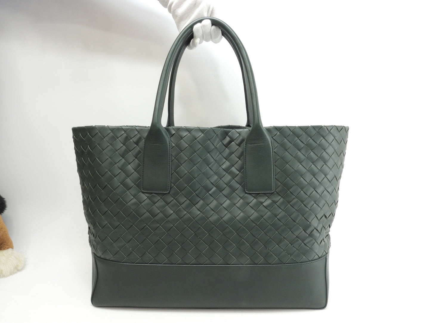 ボッテガヴェネタ トートバッグ大 中イントレチャート レザー緑 メンズハンドバッグ 美品@B08524158F
