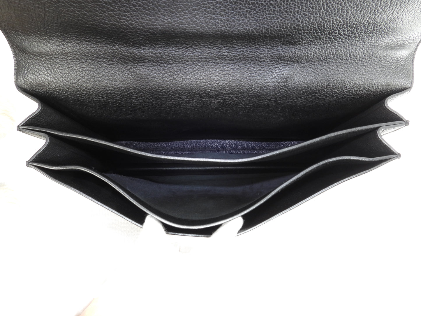 エルメス サックアデペッシュ41 フィヨルド黒 シルバー金具 メンズ書類かばん 美品@ 2