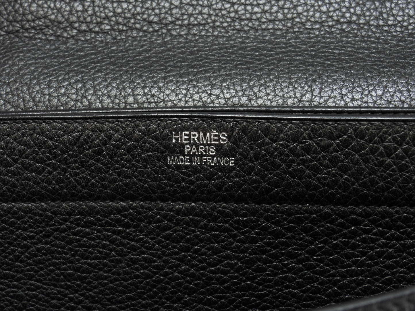 エルメス サックアデペッシュ41 フィヨルド黒 シルバー金具 メンズ書類かばん 美品@ 2