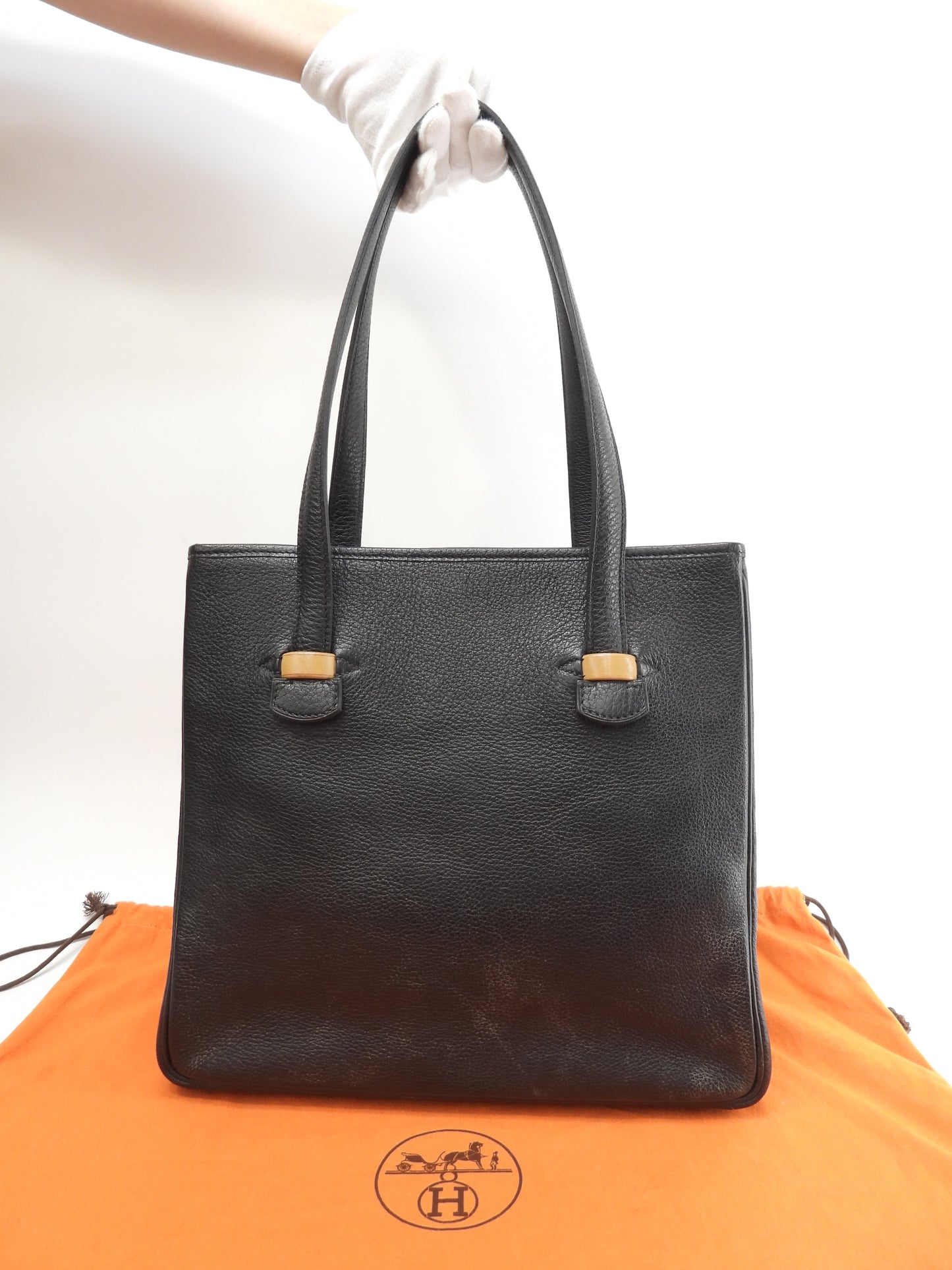 エルメス ギャロップFT1 ブッフルスキッパー 黒 トートバッグ ショルダーバッグ@□B