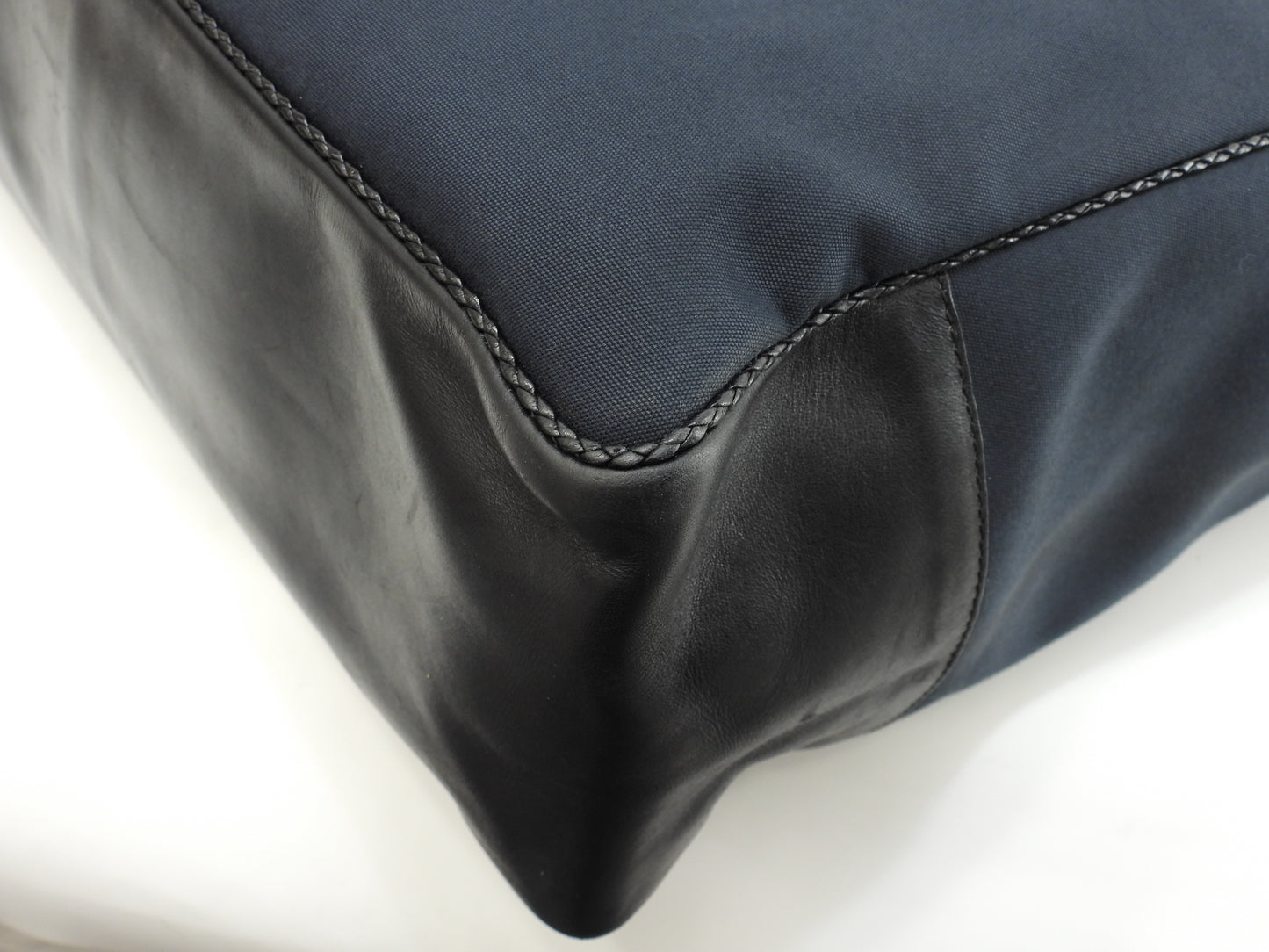 ボッテガヴェネタ トートバッグ イントレチャート コットン/レザー黒 メンズ 美品@ 255