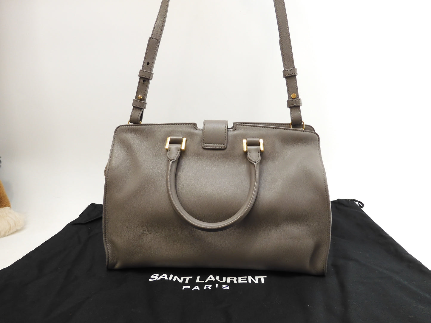 サンローラン カバスバッグスモール YSL レザー灰 クラシックYSLカバ ハンドバッグ@ 75