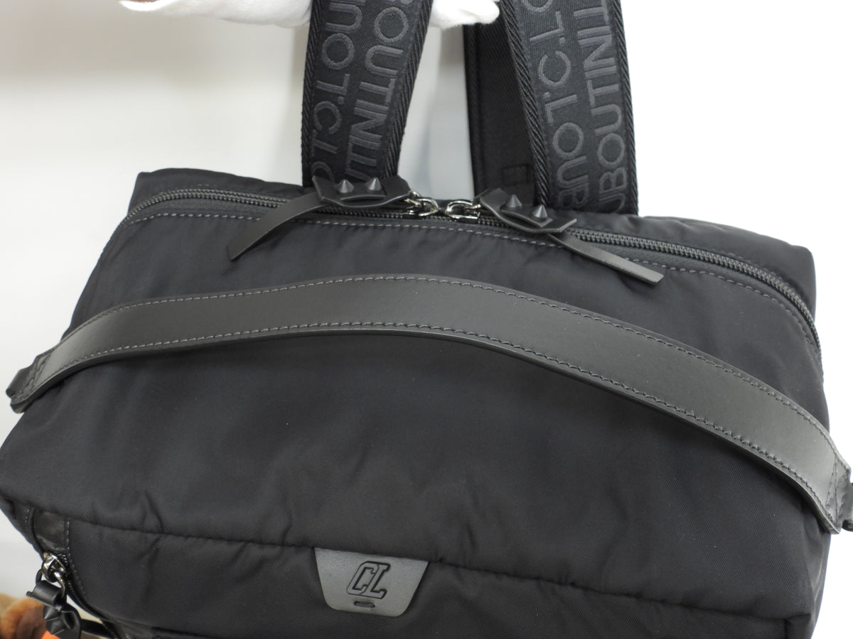 クリスチャンルブタン バックパック ルビダル ナイロン/ラバー黒 リュックサック中 美品@ 1