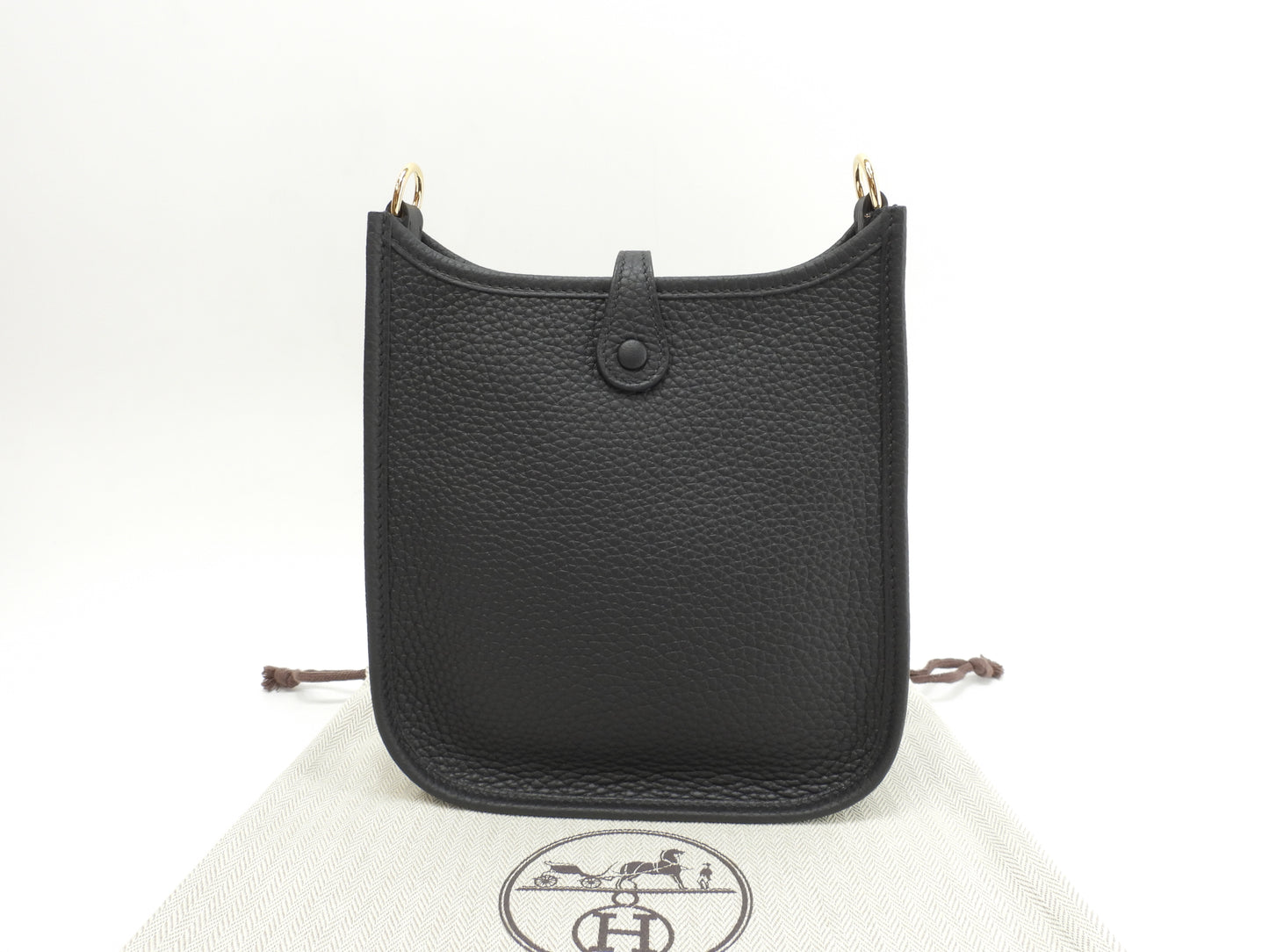 エルメス エヴリンTPM トリヨンクレマンス 黒灰 ポシェットバッグ ゴールド金具 新品@W