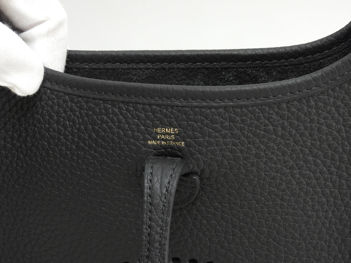 エルメス エヴリンTPM トリヨンクレマンス 黒灰 ポシェットバッグ ゴールド金具 新品@W