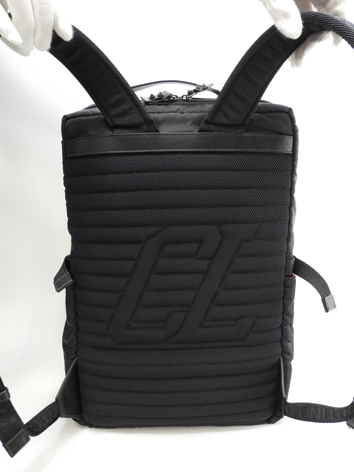 クリスチャンルブタン バックパック ルビダル ナイロン/ラバー黒 リュックサック中 美品@ 1