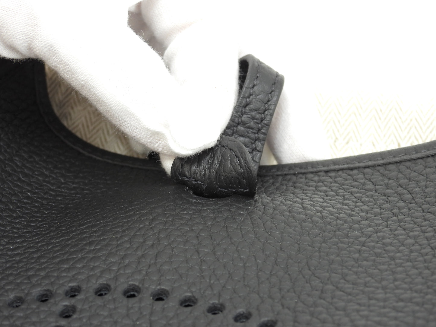 エルメス エヴリンTPM トリヨンクレマンス 黒灰 ポシェットバッグ ゴールド金具 新品@W