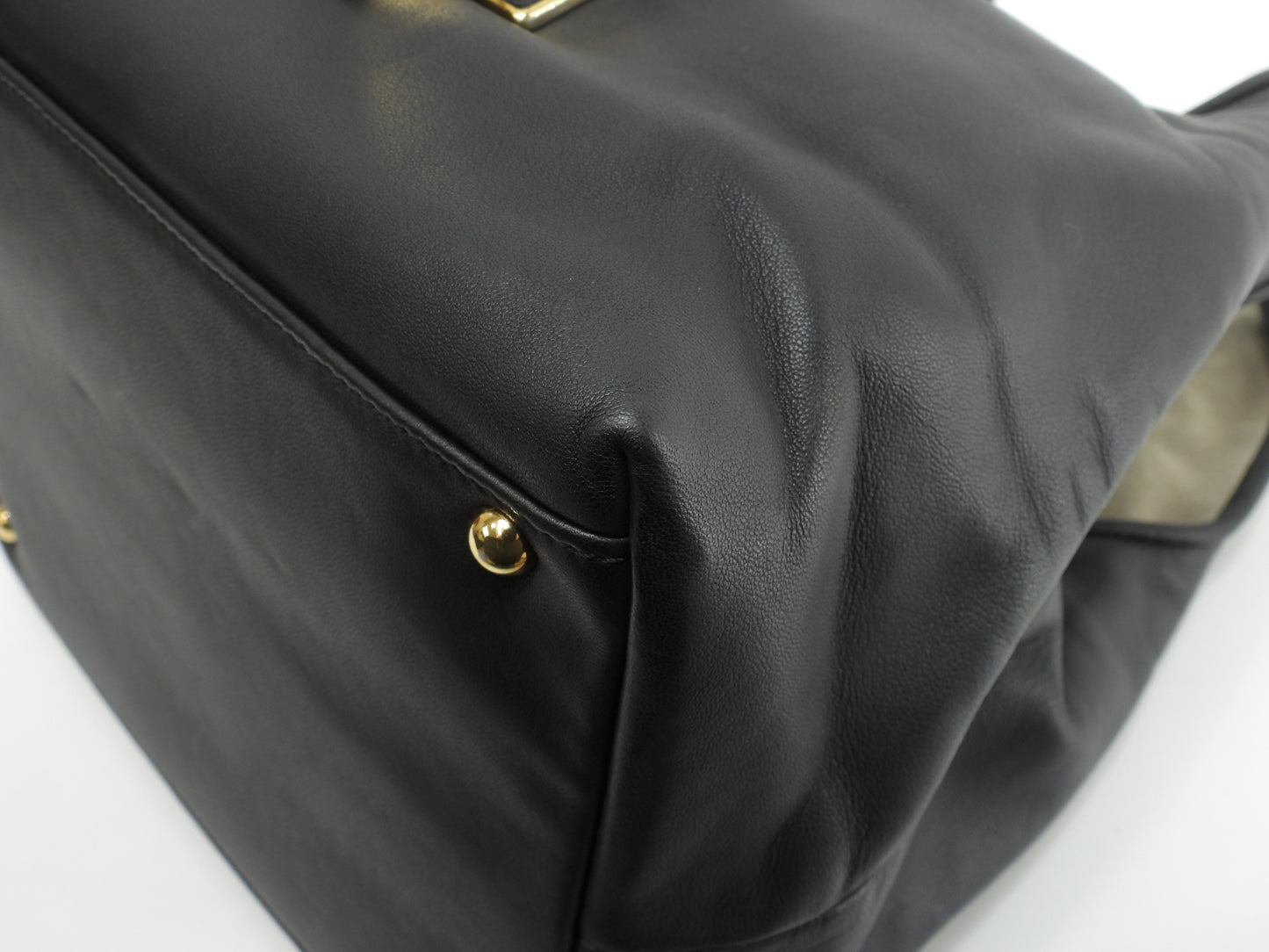 ロエベ ハンドバッグ カリエPM ナッパレザー黒 ゴールド金具 ハンドバッグ 極美品@010901