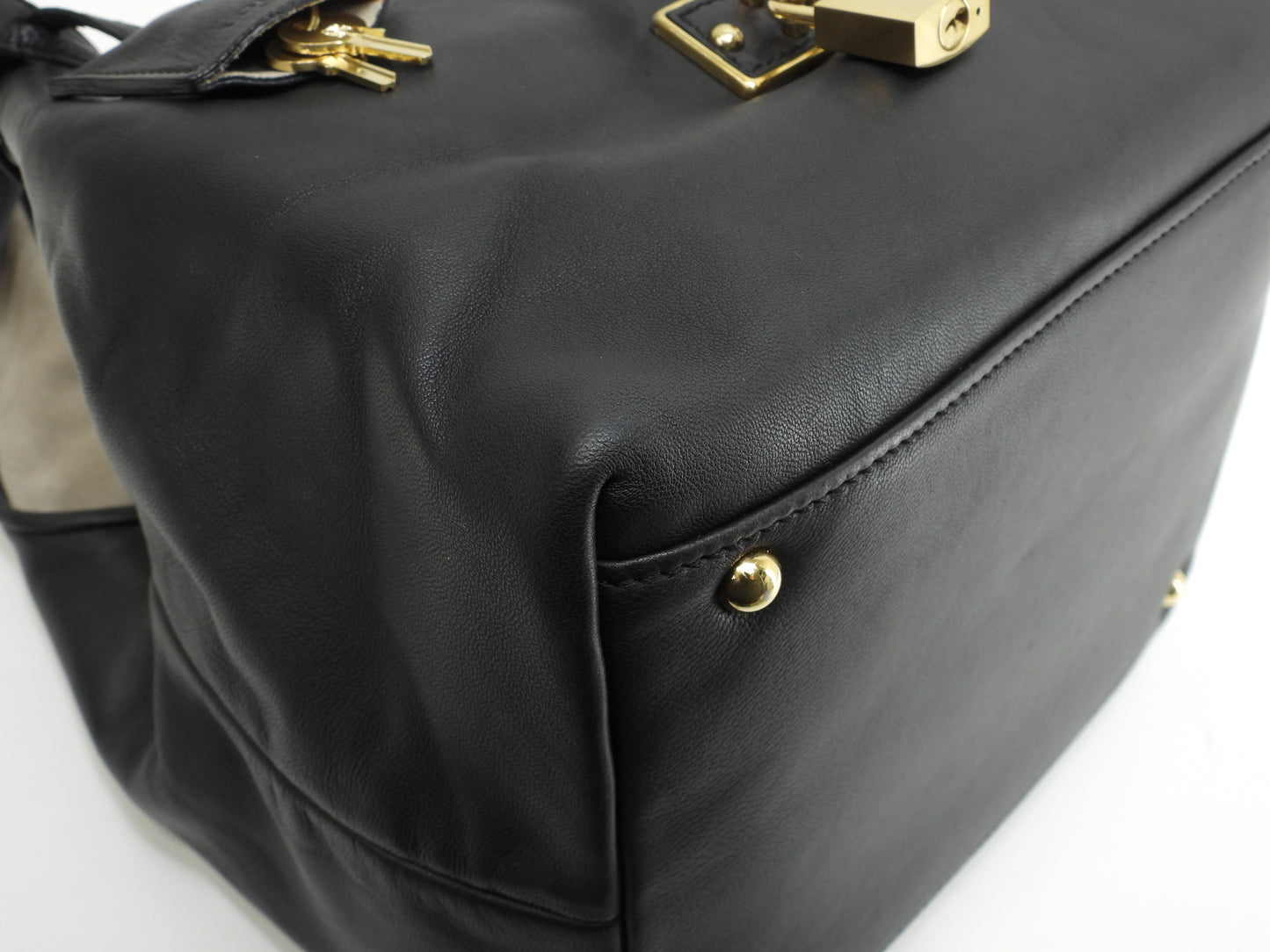 ロエベ ハンドバッグ カリエPM ナッパレザー黒 ゴールド金具 ハンドバッグ 極美品@010901