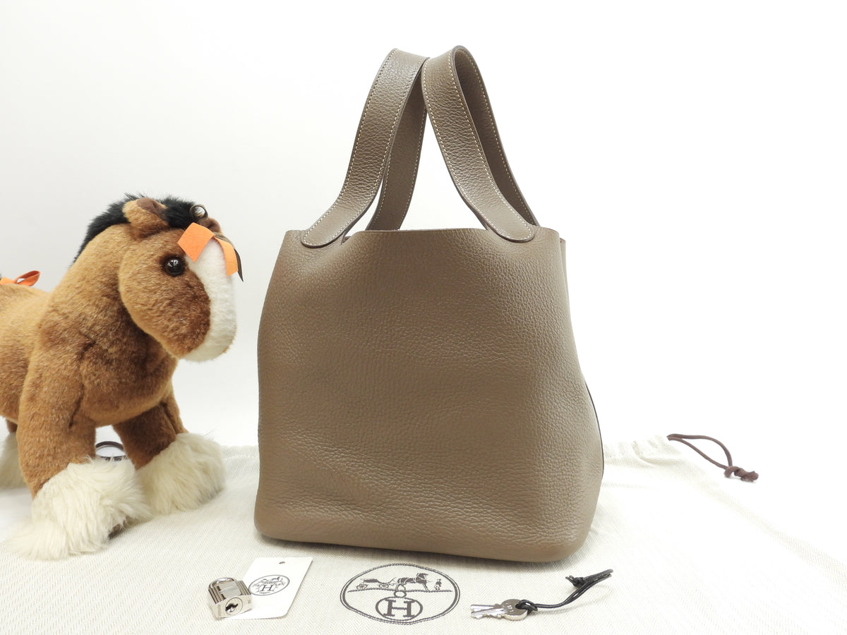 エルメス ピコタンロックMM トリヨンクレマンス エトープ シルバー金具 ハンドバッグ@□N 10