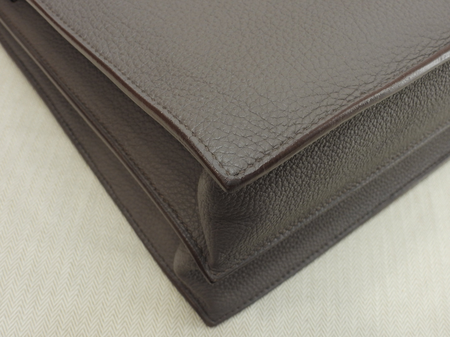 エルメス ケリーデペッシュ38 トリヨン/エタン シルバー金具 ブリーフケース 美品@□Q