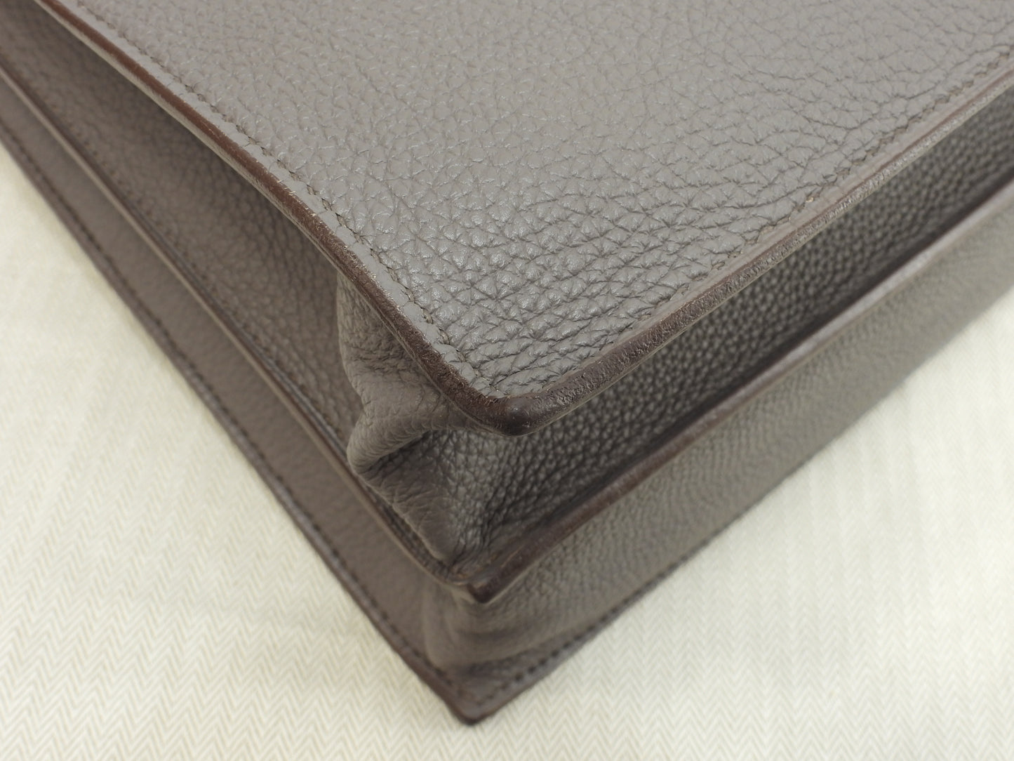 エルメス ケリーデペッシュ38 トリヨン/エタン シルバー金具 ブリーフケース 美品@□Q