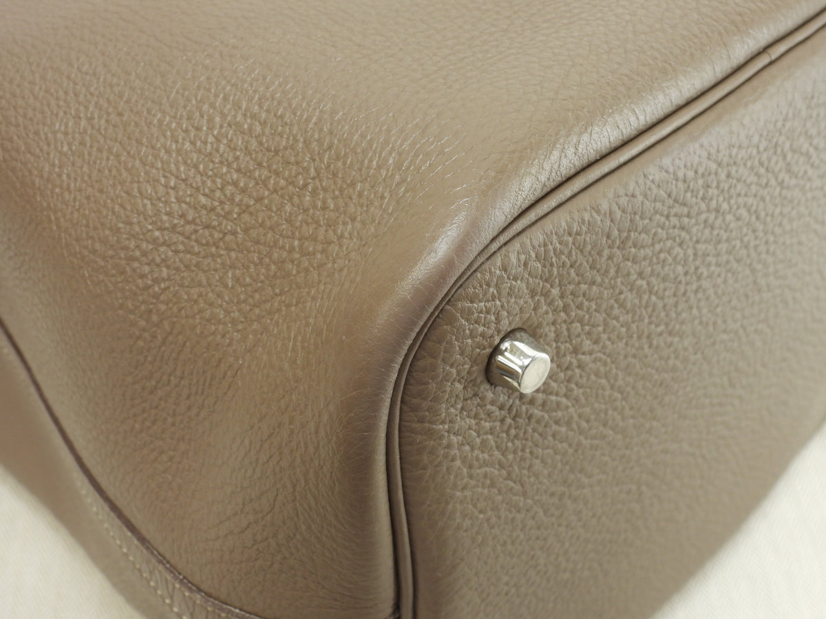 エルメス ピコタンロックMM トリヨンクレマンス エトープ シルバー金具 ハンドバッグ@□N 10