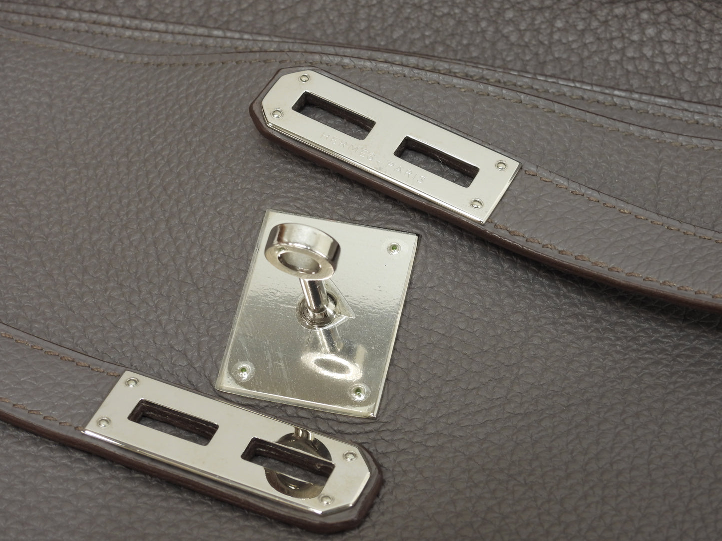 エルメス ケリーデペッシュ38 トリヨン/エタン シルバー金具 ブリーフケース 美品@□Q