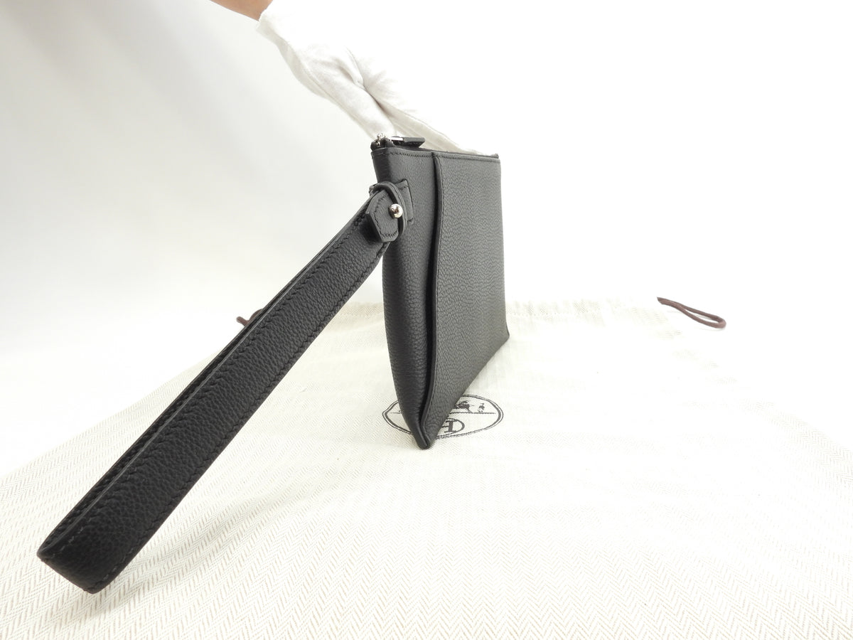 エルメス カバヴェルティージュ24 トゴ 黒 シルバー金具 クラッチバッグ セカンドバッグ@U
