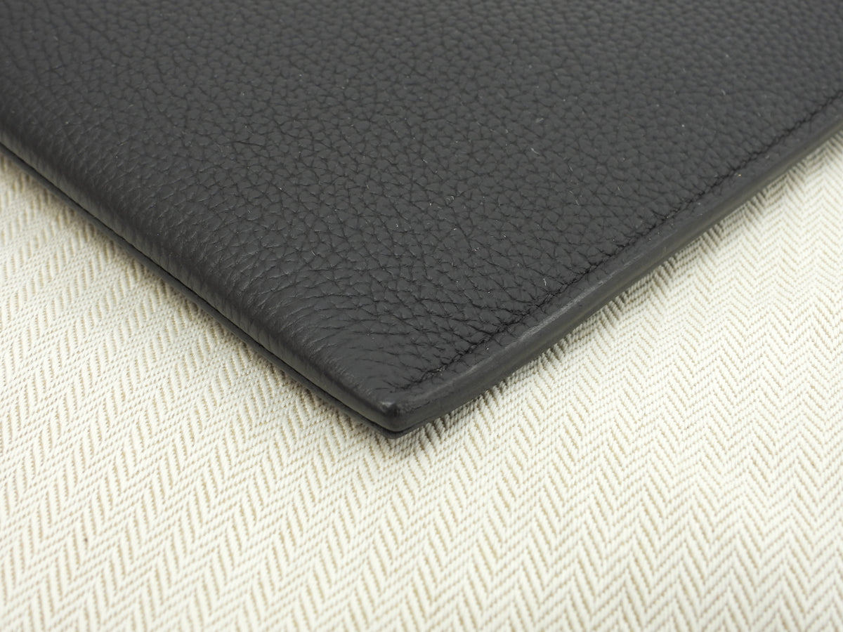 エルメス カバヴェルティージュ24 トゴ 黒 シルバー金具 クラッチバッグ セカンドバッグ@U