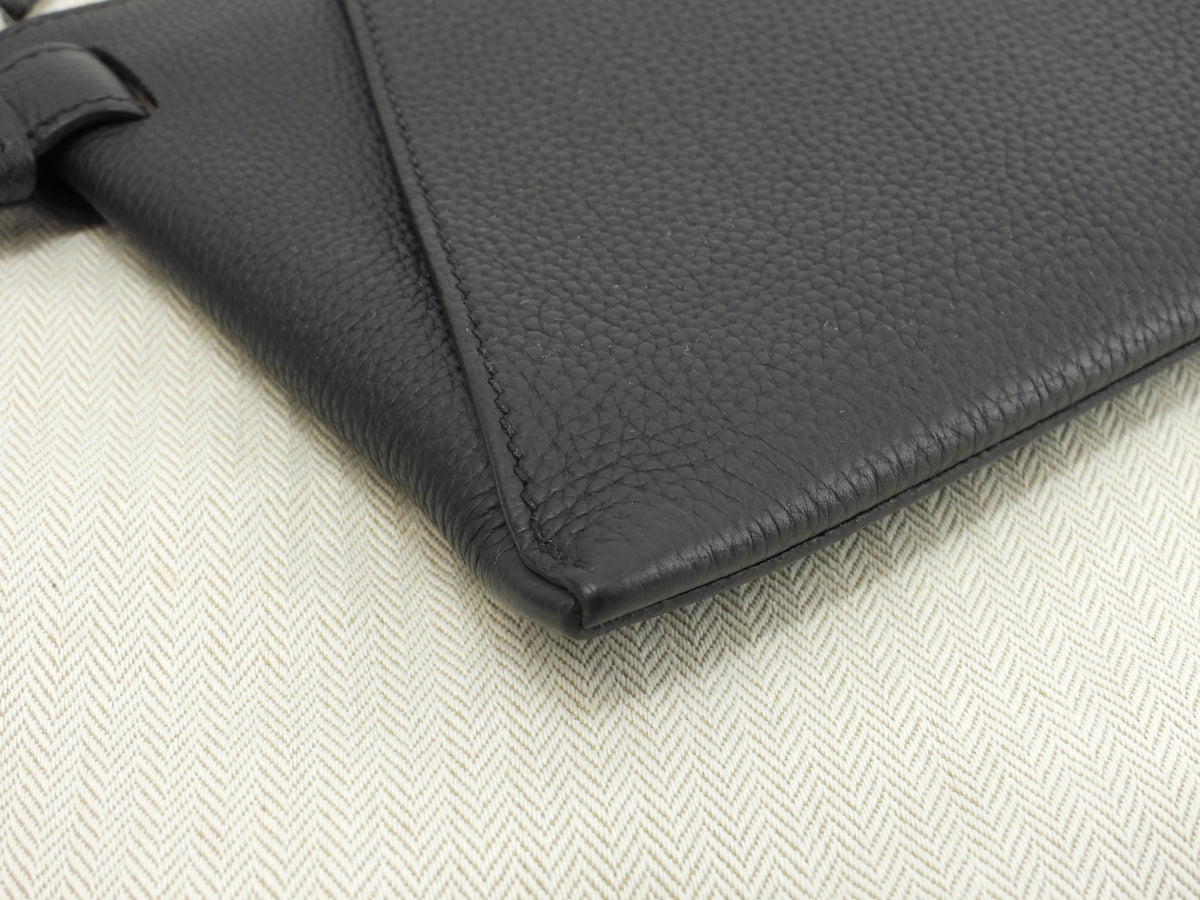 エルメス カバヴェルティージュ24 トゴ 黒 シルバー金具 クラッチバッグ セカンドバッグ@U