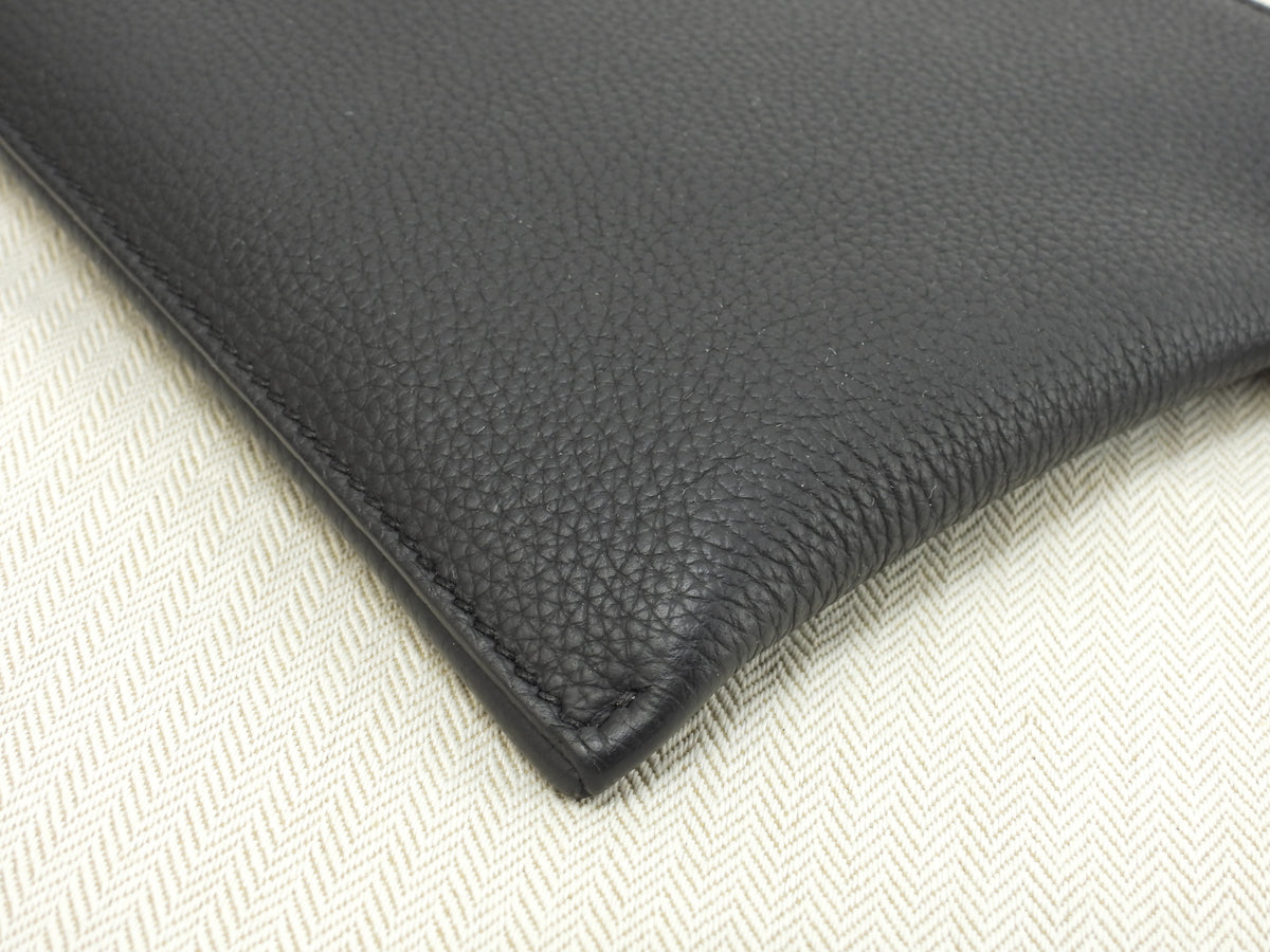 エルメス カバヴェルティージュ24 トゴ 黒 シルバー金具 クラッチバッグ セカンドバッグ@U