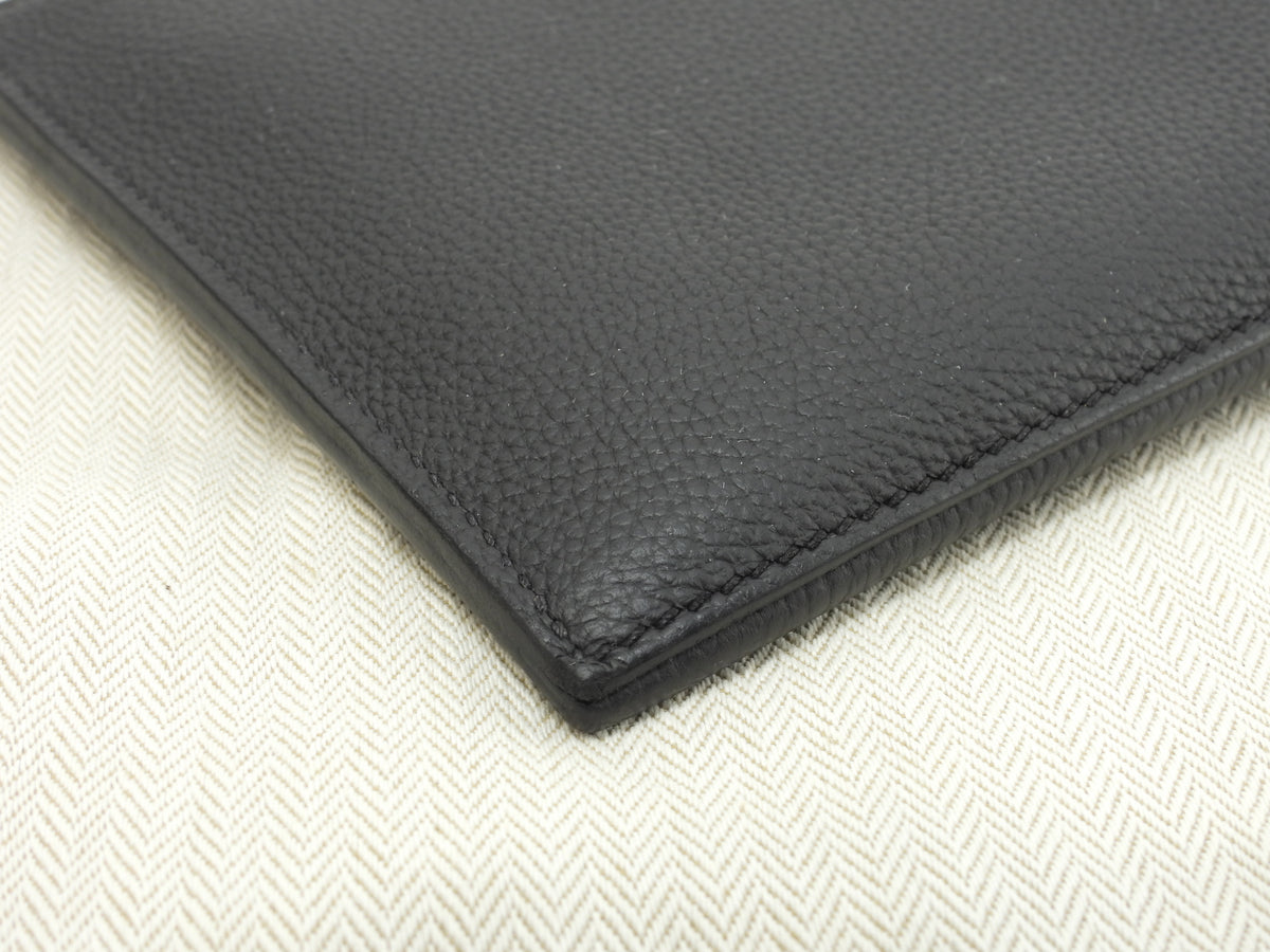 エルメス カバヴェルティージュ24 トゴ 黒 シルバー金具 クラッチバッグ セカンドバッグ@U