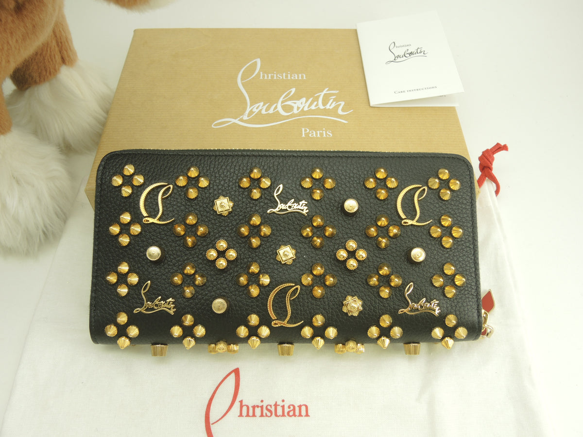 クリスチャンルブタン ロングウォレット Loubintheskyスタッズ レザー黒 ジップ長財布 未使用@ 2