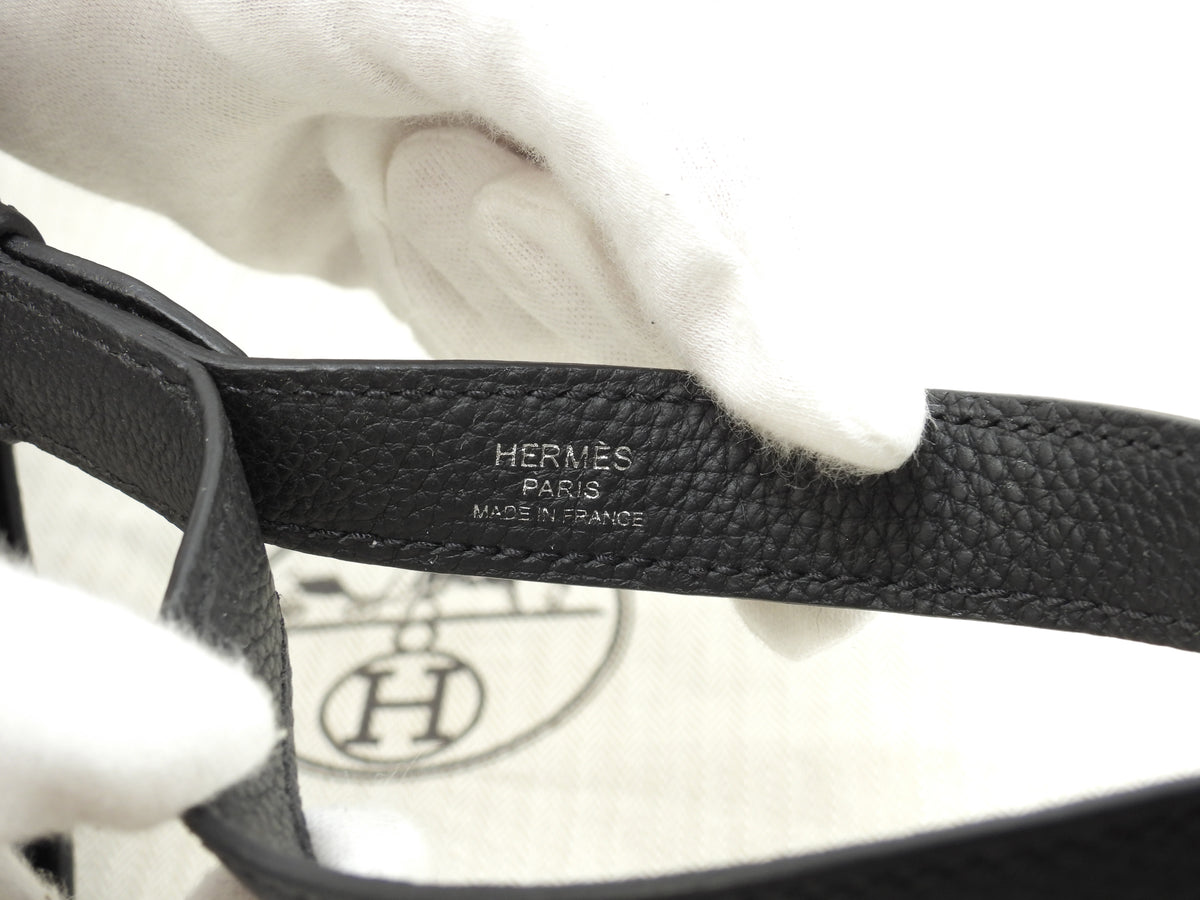 エルメス カバヴェルティージュ24 トゴ 黒 シルバー金具 クラッチバッグ セカンドバッグ@U