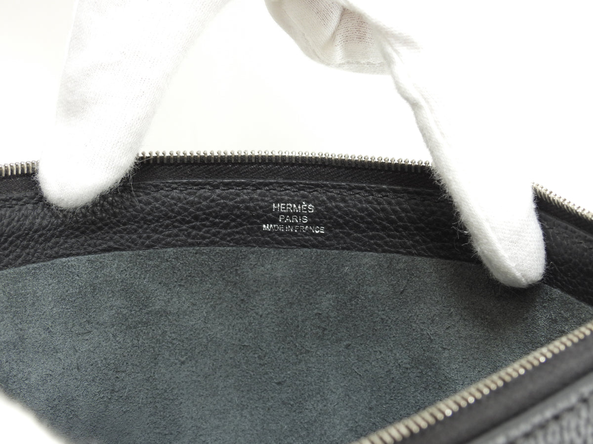エルメス カバヴェルティージュ24 トゴ 黒 シルバー金具 クラッチバッグ セカンドバッグ@U