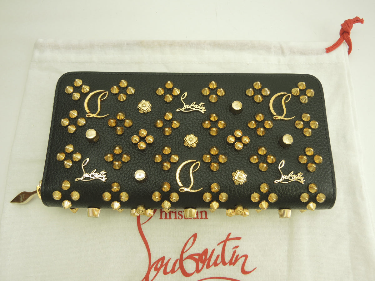 クリスチャンルブタン ロングウォレット Loubintheskyスタッズ レザー黒 ジップ長財布 未使用@ 2