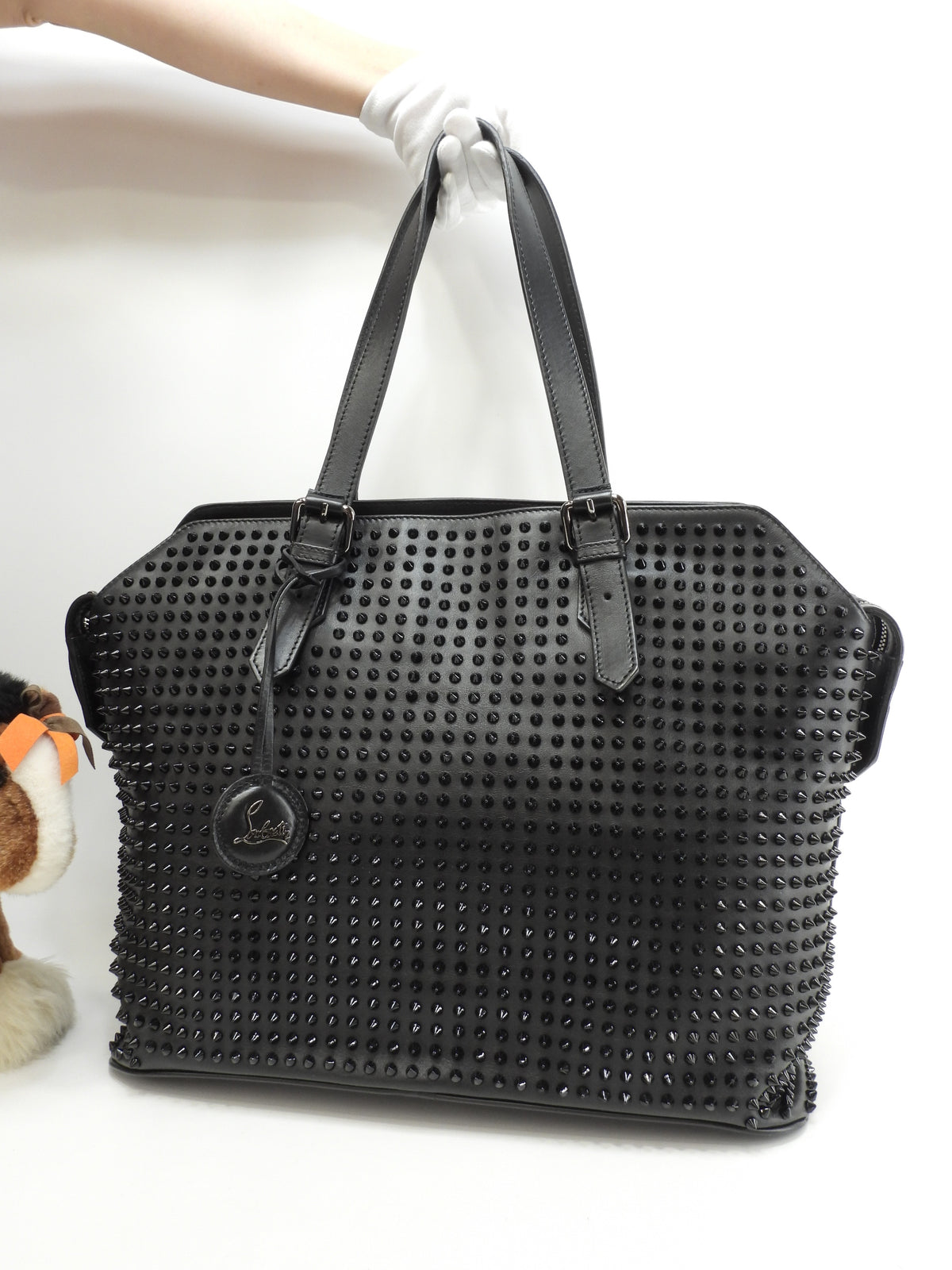 クリスチャンルブタン トートバッグ大 パネトーネ レザー黒 メンズショルダーバッグ 美品@ 4