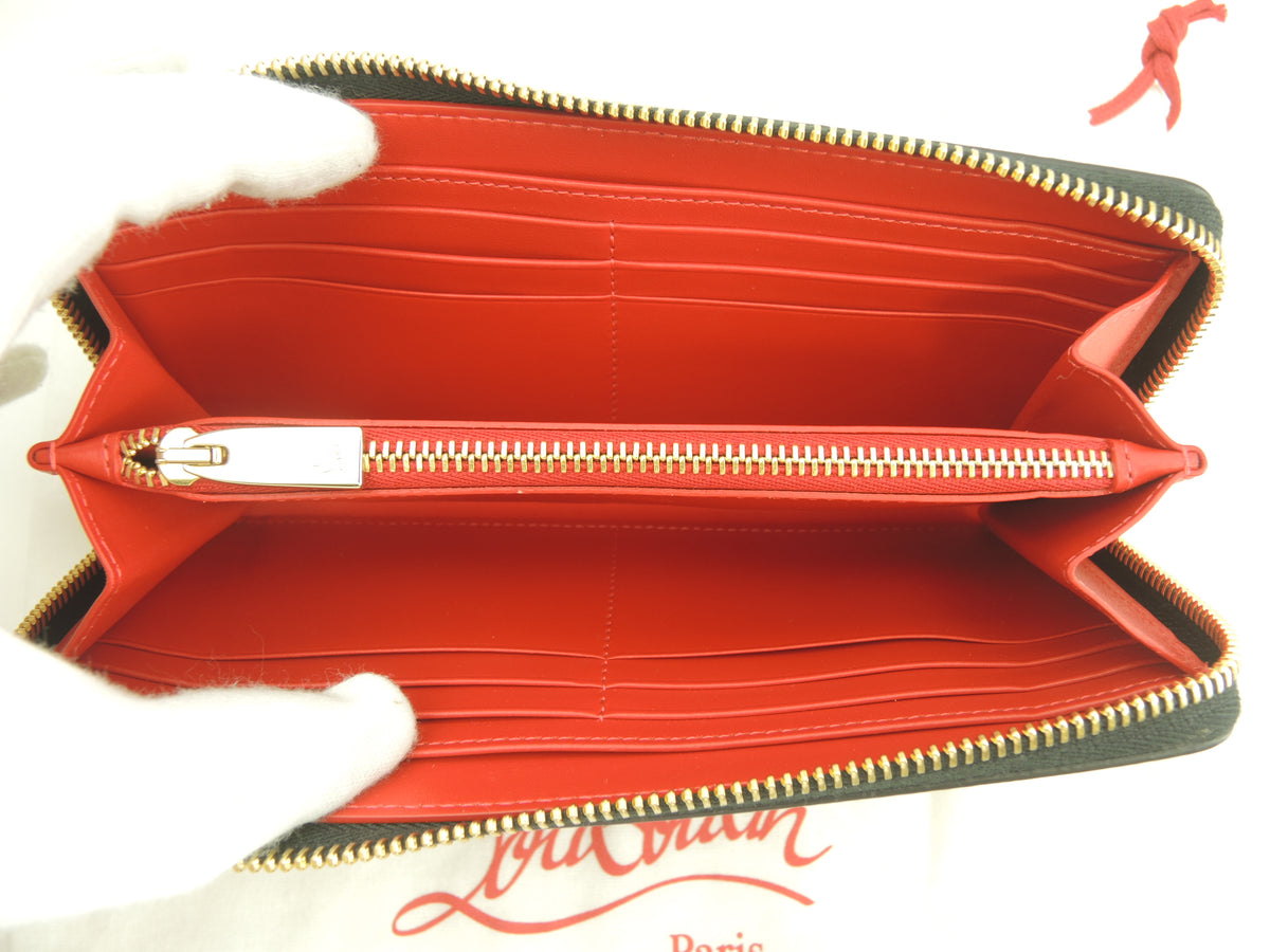 クリスチャンルブタン ロングウォレット Loubintheskyスタッズ レザー黒 ジップ長財布 未使用@ 2