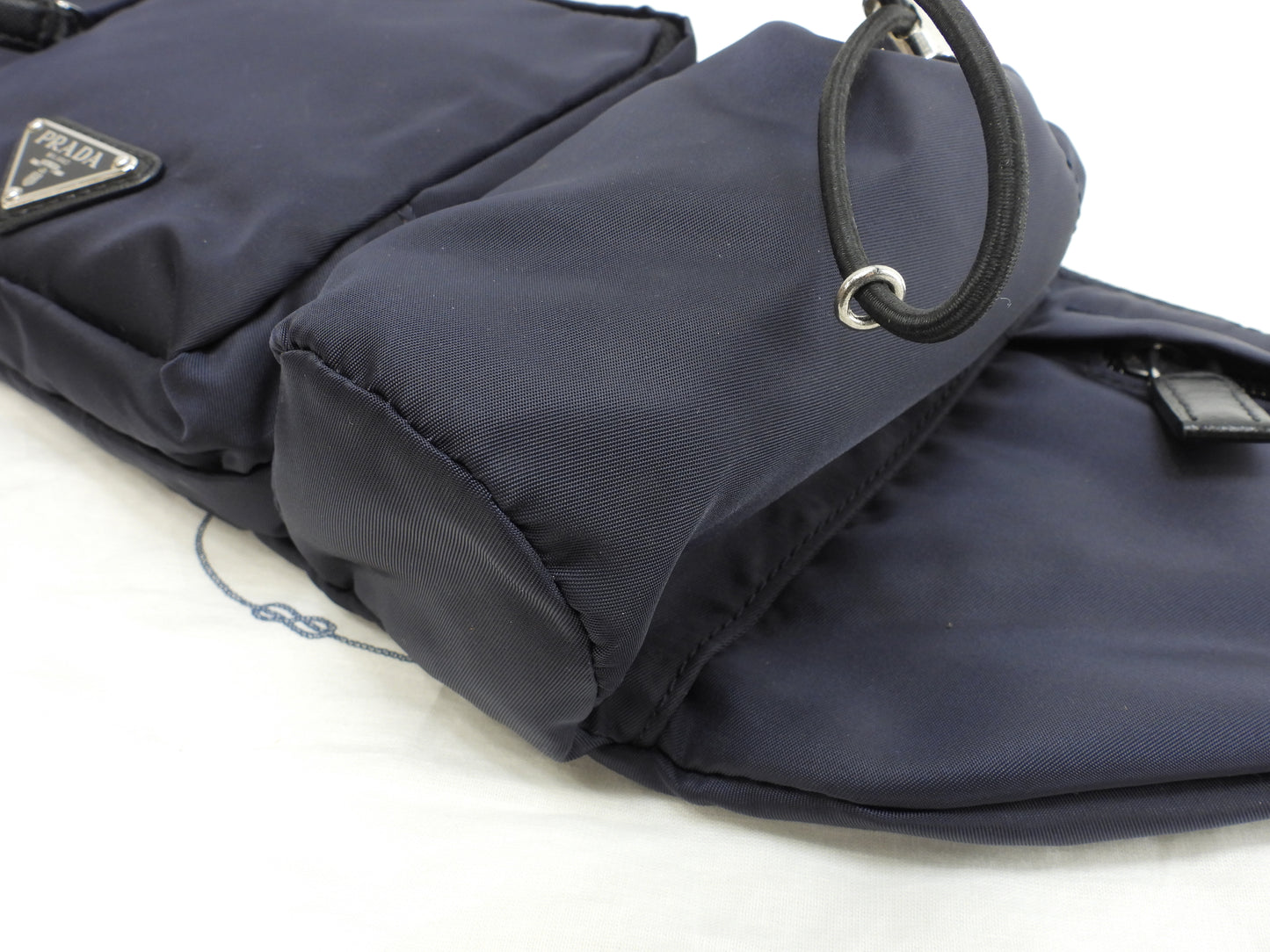 プラダ ボディバッグ中 ナイロン 紺 ウエストバッグ ヒップバッグ 美品@164 4