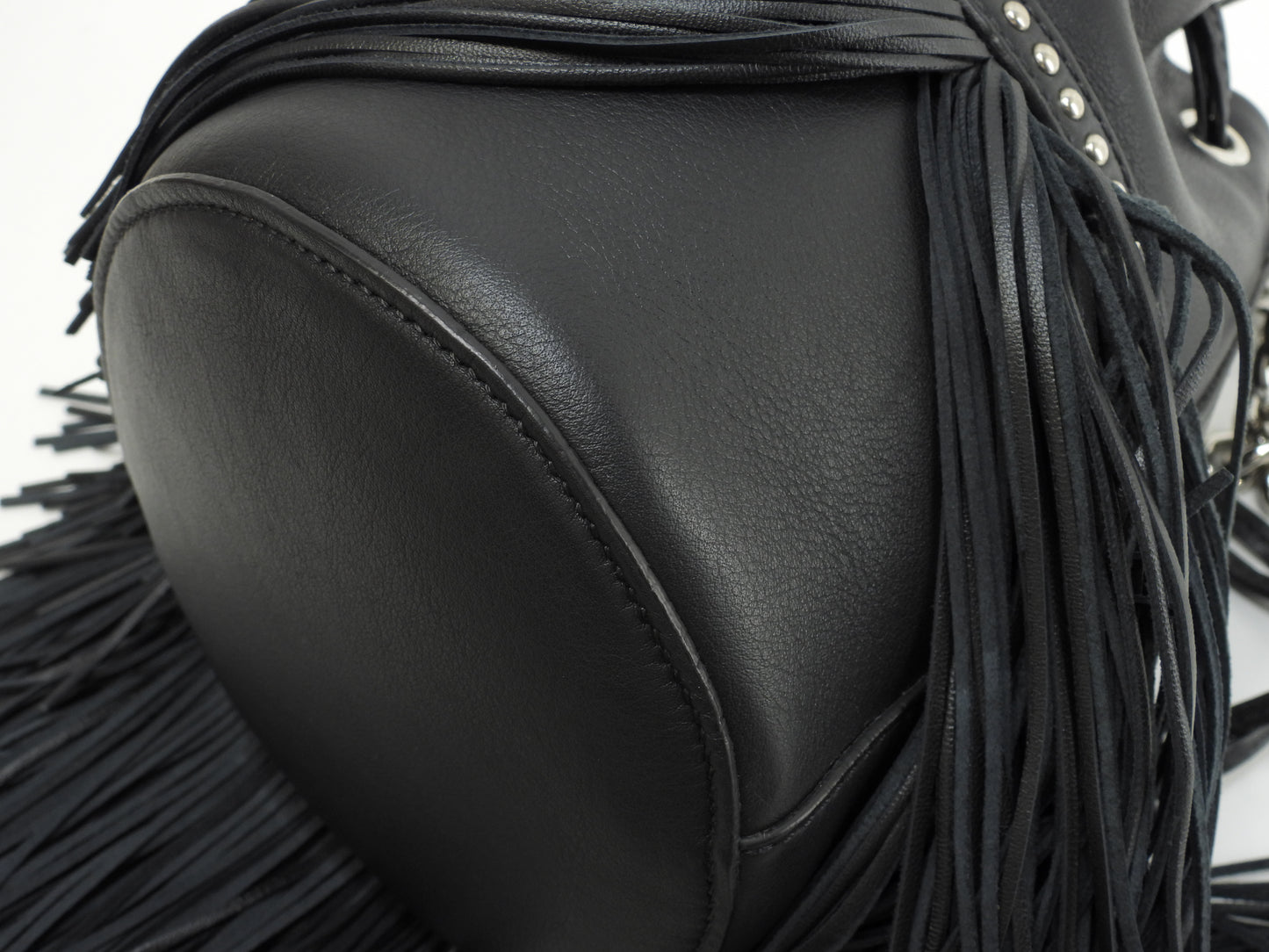 J&Mdavidson カーニバルミニ フリンジ レザー黒 ポシェット 2Wayハンドバッグ 極美品@ 7