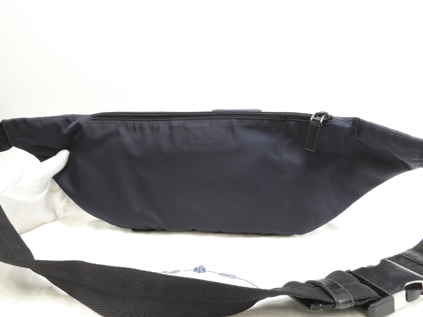 プラダ ボディバッグ中 ナイロン 紺 ウエストバッグ ヒップバッグ 美品@164 4