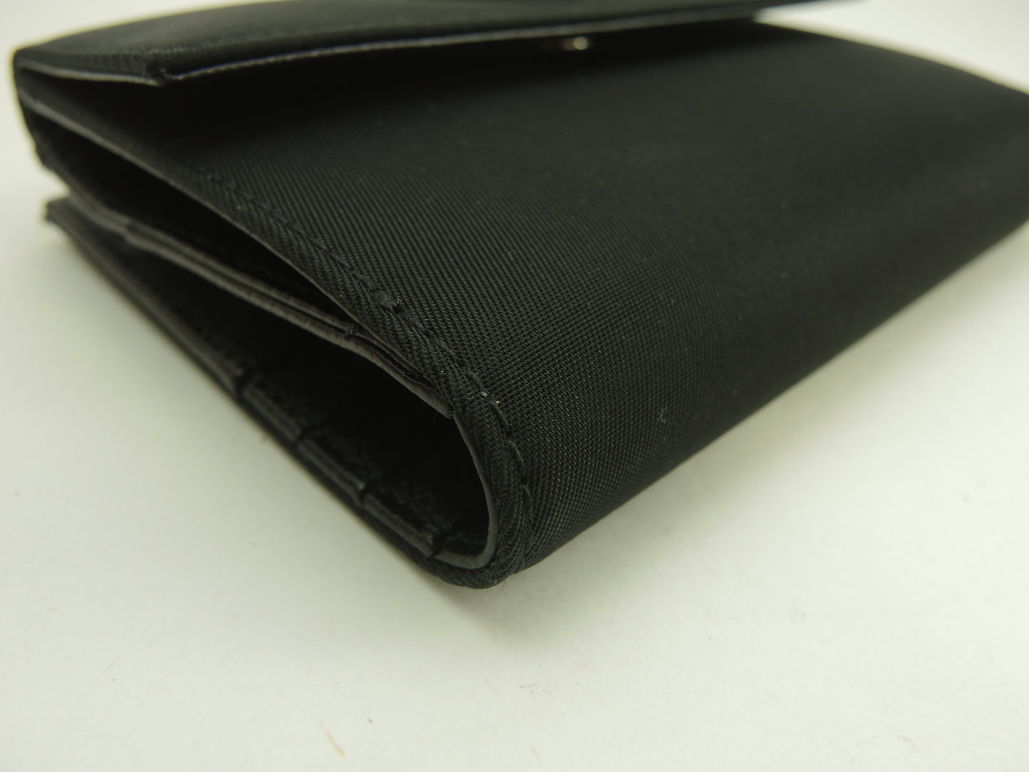 プラダ コンパクトウォレット ナイロン/サフィアーノ 黒 Wホック財布 未使用@129